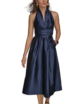Donna Karan Donna Karan Halter Neck Ruched Midi Dress