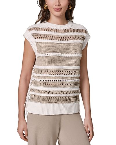 Donna Karan Weekend Donna Karan New York Crewneck Sleeveless Fringed Sweater