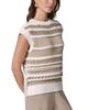 Donna Karan Weekend Donna Karan New York Crewneck Sleeveless Fringed Sweater - 5
