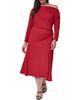 DONNA KARAN DONNA KARAN Off the Shoulder Long Sleeve Midi Dress - 1