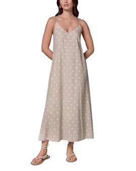 Donna Karan Donna Karan Polka Dot V Neck A Line Slip Dress