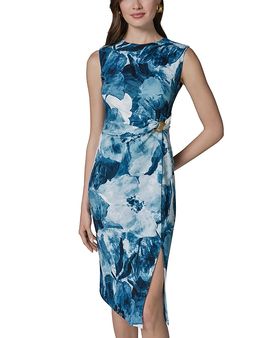 Donna Karan Donna Karan Printed Gathered Waist Midi Dress