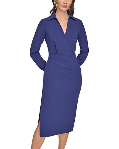 Donna Karan Donna Karan Side Gathered Midi Dress
