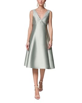 DONNA KARAN - Floral Strapless Fit & Flare Midi Cocktail Dress in Cielo  Multi at Nordstrom, Size 2