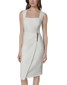 Donna Karan Donna Karan Square Neck Hardware Sheath Dress