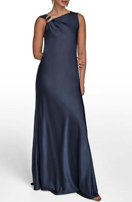 Donna Karan New York Donna Karan New York Asymmetric Cowl Back Satin Gown