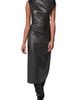 Donna Karan New York Donna Karan New York Asymmetric Drape Faux Leather Midi Dress - 1