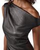 Donna Karan New York Donna Karan New York Asymmetric Drape Faux Leather Midi Dress - 5