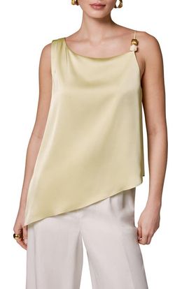 Donna Karan New York Donna Karan New York Beaded Asymmetric Sleeveless Satin Top