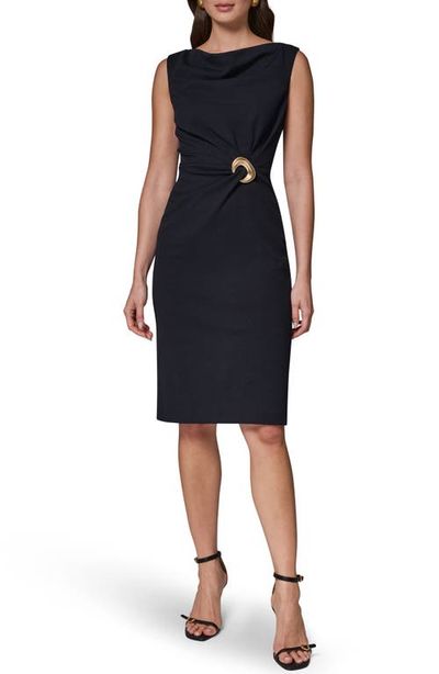 Donna Karan New York Donna Karan New York Belt Detail Scuba Crepe Sheath Dress