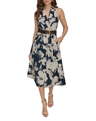 Donna Karan New York Donna Karan New York Belted Sleeveless Chiffon Dress