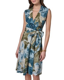Donna Karan New York Donna Karan New York Belted Sleeveless Wrap Dress