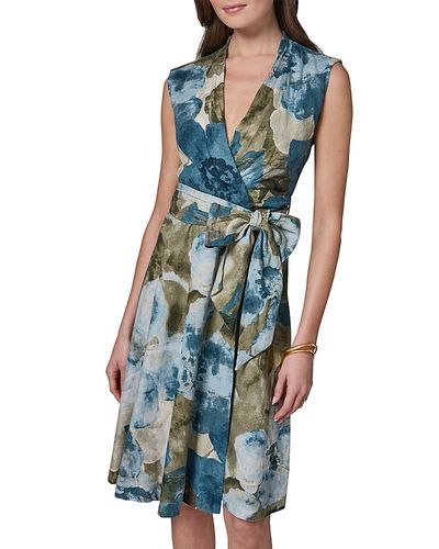 Donna Karan New York Donna Karan New York Belted Sleeveless Wrap Dress