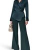 Donna Karan New York Donna Karan New York Buckle Detail Long Sleeve Satin Wrap Top - 5