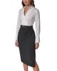 Donna Karan New York Donna Karan New York Collared Mixed Media Belted Pencil Dress - 1