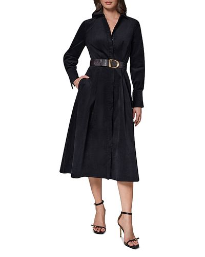 Donna Karan New York Donna Karan New York Corduroy Belted Midi Shirt Dress