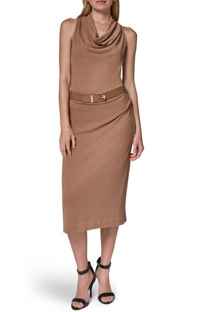 Donna Karan New York Donna Karan New York Cowl Neck Sleeveless Midi Dress