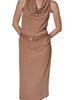 Donna Karan New York Donna Karan New York Cowl Neck Sleeveless Midi Dress - 5