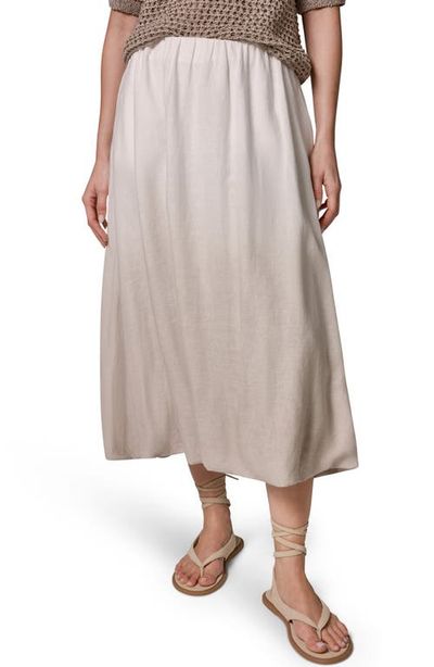Donna Karan New York Donna Karan New York Dip Dye Bubble Hem Linen Blend Midi Skirt