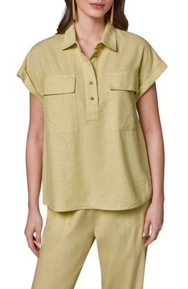 Donna Karan New York Donna Karan New York Dolman Sleeve Linen Blend Shirt