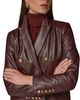 Donna Karan New York Donna Karan New York Double Breasted Leather Blazer - 4