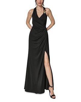 Donna Karan New York Donna Karan New York Draped Halter Neck Maxi Dress
