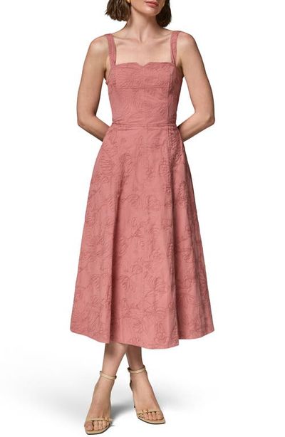 Donna Karan New York Donna Karan New York Embroidered Sleeveless Midi Dress