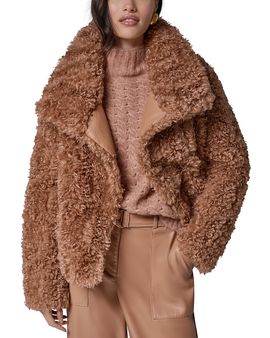 Donna Karan New York Donna Karan New York Faux Fur Open Front Jacket