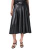 Donna Karan New York Donna Karan New York Faux Leather Pleated Midi Skirt - 1