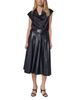 Donna Karan New York Donna Karan New York Faux Leather Pleated Midi Skirt - 2