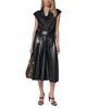 Donna Karan New York Donna Karan New York Faux Leather Pleated Midi Skirt - 6