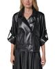 Donna Karan New York Donna Karan New York Faux Leather Roll Sleeve Jacket - 1