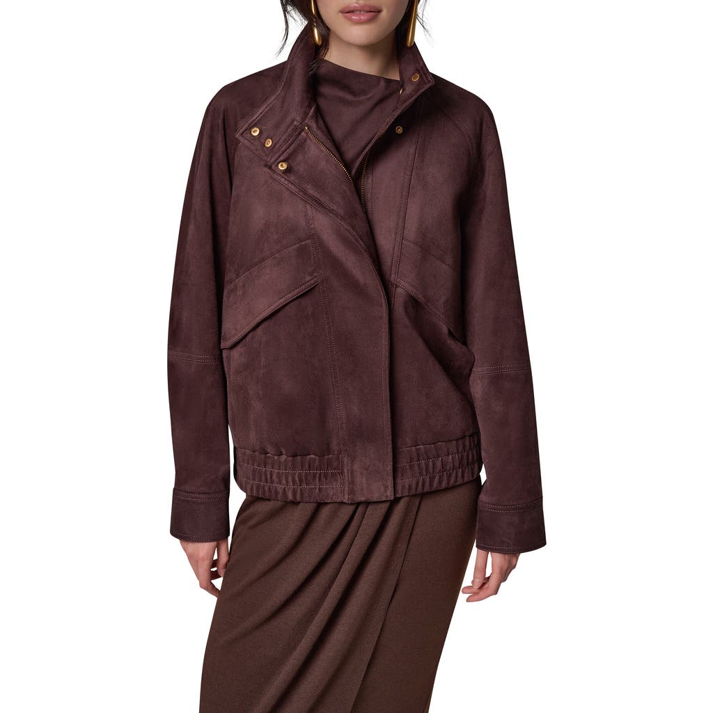 Donna Karan New York Donna Karan New York Faux Suede Zip Front Jacket