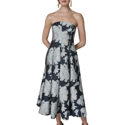 Donna Karan New York Donna Karan New York Floral Jacquard Strapless Dress