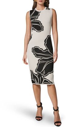 Donna Karan New York Donna Karan New York Floral Sleeveless Jacquard Midi Dress