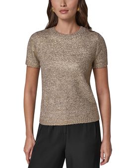 Donna Karan New York Donna Karan New York Foil Boucle Short Sleeve Sweater