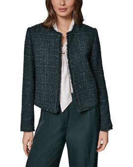 Donna Karan New York Donna Karan New York Fringe Trim Open Front Jacket