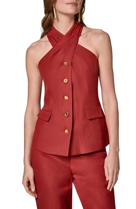 Donna Karan New York Donna Karan New York Halter Linen Blend Vest