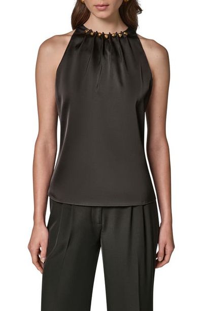 Donna Karan New York Donna Karan New York Hardware Neck Satin Blouse