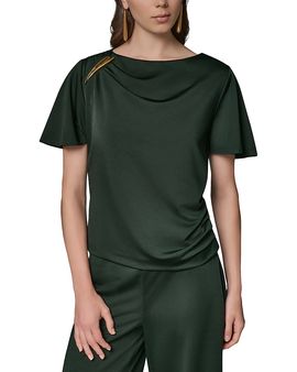 Donna Karan New York Donna Karan New York Hardware Trim Ruched Top