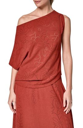 Donna Karan New York Donna Karan New York Laser Cut One-Shoulder Top