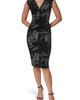 Donna Karan New York Donna Karan New York Leaf Embroidery Sleeveless Sheath Dress - 1