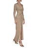 Donna Karan New York Donna Karan New York Metallic Crinkle Knit Faux Wrap Maxi Dress - 2