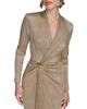 Donna Karan New York Donna Karan New York Metallic Crinkle Knit Faux Wrap Maxi Dress - 3