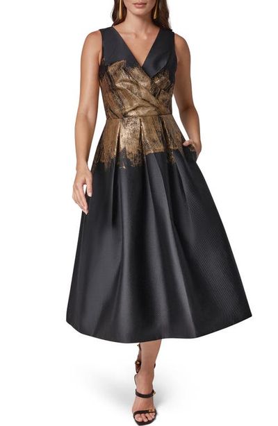 Donna Karan New York Donna Karan New York Metallic Fit & Flare Dress