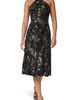 Donna Karan New York Donna Karan New York Metallic Foil Velvet Halter Midi Dress - 1