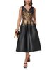 Donna Karan New York Donna Karan New York Metallic Jacquard V Neck Midi Dress - 3