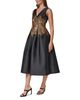Donna Karan New York Donna Karan New York Metallic Jacquard V Neck Midi Dress - 5
