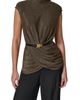 Donna Karan New York Donna Karan New York Metallic Mock Neck Top with Belt - 1