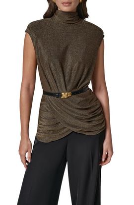 Donna Karan New York Donna Karan New York Metallic Mock Neck Top with Belt